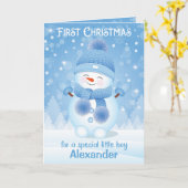 初めてのクリスマス |グリーティングカード男の赤ちゃん カード (黄色い花)