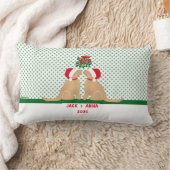 初めてのクリスマス サンタドッグ カスタムスローピロー ランバークッション (ブランケット)