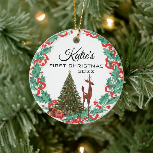 初めてのクリスマス セラミックオーナメント (ツリー)