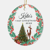 初めてのクリスマス セラミックオーナメント (左)