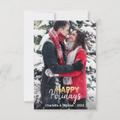 初めてのクリスマス ハッピーホリデー 結婚 婚約 | フォト 招待状 (正面)