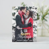 初めてのクリスマス ハッピーホリデー 結婚 婚約 | フォト 招待状 (スタンド正面)