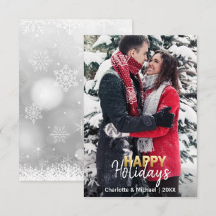 初めてのクリスマス ハッピーホリデー 結婚 婚約 フォト 招待状
