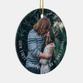 初めてのクリスマス パーソナライズされた セラミックオーナメント (右)