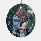 初めてのクリスマス パーソナライズされた セラミックオーナメント (左)