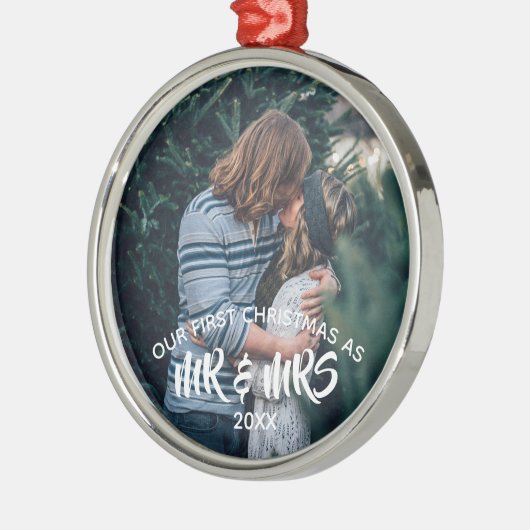 初めてのクリスマス パーソナライズされた セラミックオーナメント (左)