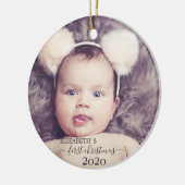 初めてのクリスマス，フォトホリデー セラミックオーナメント (左)