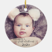 初めてのクリスマス，フォトホリデー セラミックオーナメント (裏面)