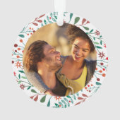 初めてのクリスマス フラワー Mr & Mrs フォト オーナメント (裏面)