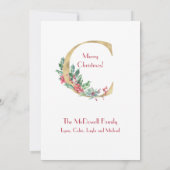 初めてのクリスマス、ベイビー写真発表 招待状 (裏面)