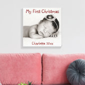 初めてのクリスマス、ベビー写真、名前 キャンバスプリント (インサイチュ (リビング))