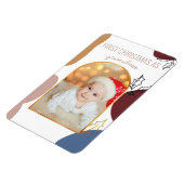 初めてのクリスマス |ホリーシェイプ金ゴールドアーチ写真 マグネット (左側)