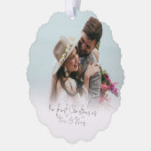 初めてのクリスマス:ミセス・フォトオーバーレイ・スクリプト オーナメントカード (左)