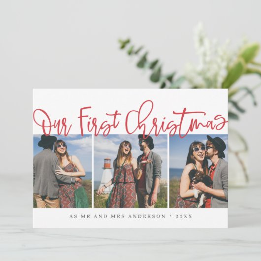 初めてのクリスマス：ミセス・ミセス・シック・シンプルフォト シーズンカード (スタンド正面)