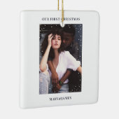 初めてのクリスマス |ミニマルの結婚婚約 セラミックオーナメント (右)