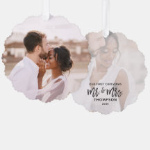 初めてのクリスマス モダン Mr Mrs 写真テンプレート