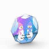 初めてのクリスマス、二人の雪だるま フォトブロック (左)