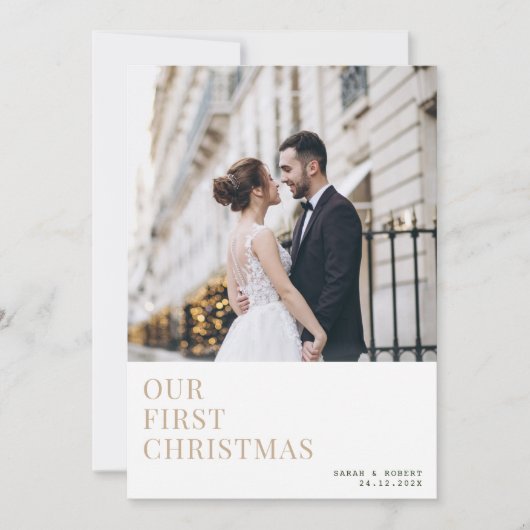 初めてのクリスマス |休日結婚のお知らせ カード (正面)