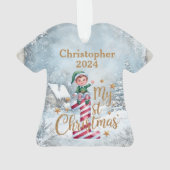 初めてのクリスマス　名入れアクリルTシャツ オーナメント (裏面)