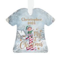 初めてのクリスマス　名入れアクリルTシャツ