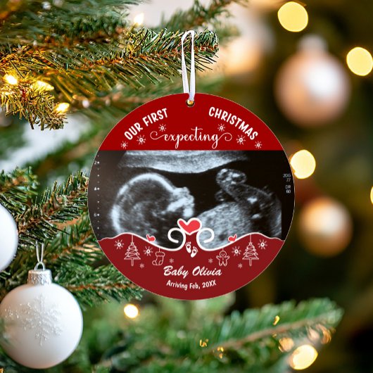 初めてのクリスマス 妊娠中 超音波エコー写真 オーナメント