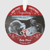 初めてのクリスマス 妊娠中 超音波エコー写真 オーナメント (正面)