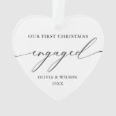 初めてのクリスマス 婚約した | エレガント婚約 オーナメント (裏面)