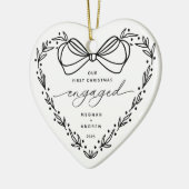 初めてのクリスマス 婚約した セラミックオーナメント (左)