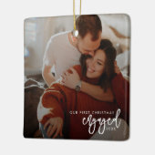 初めてのクリスマス 婚約した セラミックオーナメント (左)