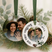 初めてのクリスマス 婚約した セラミックオーナメント