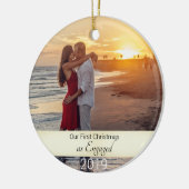 初めてのクリスマス 婚約した セラミックオーナメント (左)
