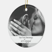 初めてのクリスマス 婚約した セラミックオーナメント (左)