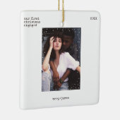 初めてのクリスマス 婚約した |タイプライターミニマルの写真 セラミックオーナメント (右)