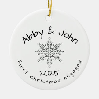 初めてのクリスマス　婚約オルナメント　ミニマリスト セラミックオーナメント