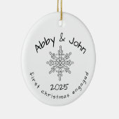 初めてのクリスマス　婚約オルナメント　ミニマル セラミックオーナメント (右)