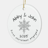 初めてのクリスマス　婚約オルナメント　ミニマル セラミックオーナメント (左)