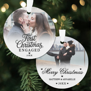 初めてのクリスマス 婚約カップル 2 写真 オーナメント