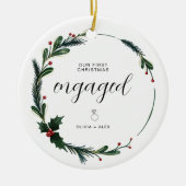 初めてのクリスマス 婚約者と一緒に 贈り物 セラミックオーナメント (正面)