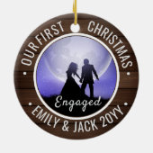 初めてのクリスマス 婚約記念フォトギフト セラミックオーナメント (裏面)