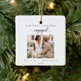 初めてのクリスマス 婚約記念写真 ホリデー セラミックオーナメント