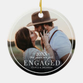 初めてのクリスマス 婚約記念 写真  セラミックオーナメント (裏面)