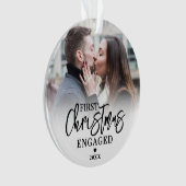 初めてのクリスマス 婚約 カップル 2 写真 オーナメント (正面)