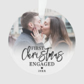 初めてのクリスマス 婚約 カップル 2 写真 オーナメント (正面)