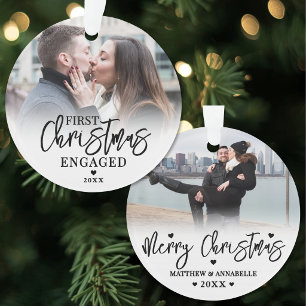 初めてのクリスマス 婚約 カップル 2 写真 オーナメント