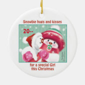初めてのクリスマス,孫娘,かわいいスノービー セラミックオーナメント (裏面)