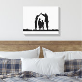 初めてのクリスマス,，家族のクリスマス，家族のマッチング キャンバスプリント (インサイチュ (寝室))