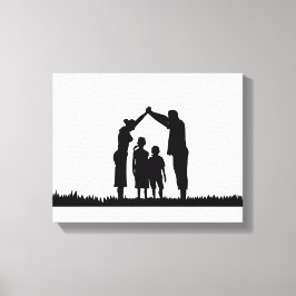 初めてのクリスマス,，家族のクリスマス，家族のマッチング キャンバスプリント