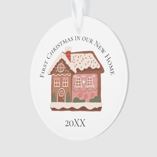 初めてのクリスマス 我が家の新しい家 お菓子の家 オーナメント (正面)
