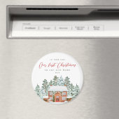 初めてのクリスマス 我が家の新住所と年 マグネット (インサイチュ (食洗機))