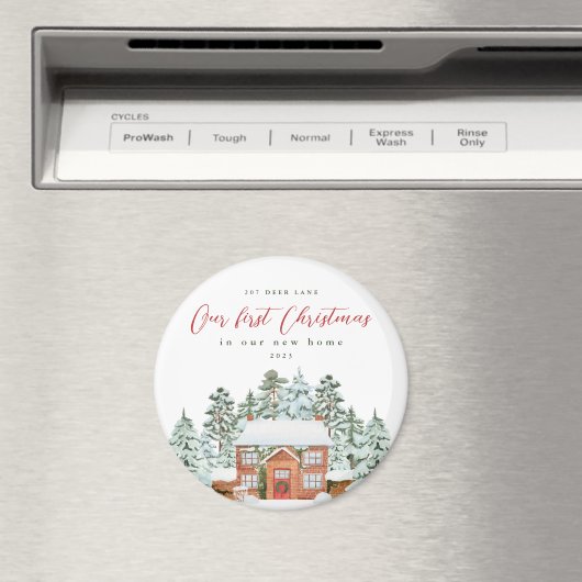 初めてのクリスマス 我が家の新住所と年 マグネット (インサイチュ (食洗機))